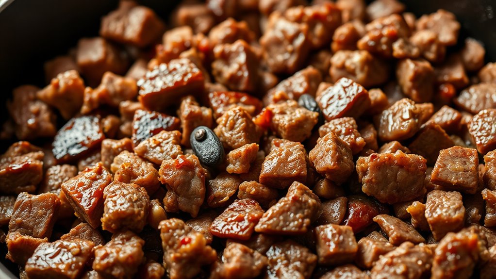 calories in cooked ground beef