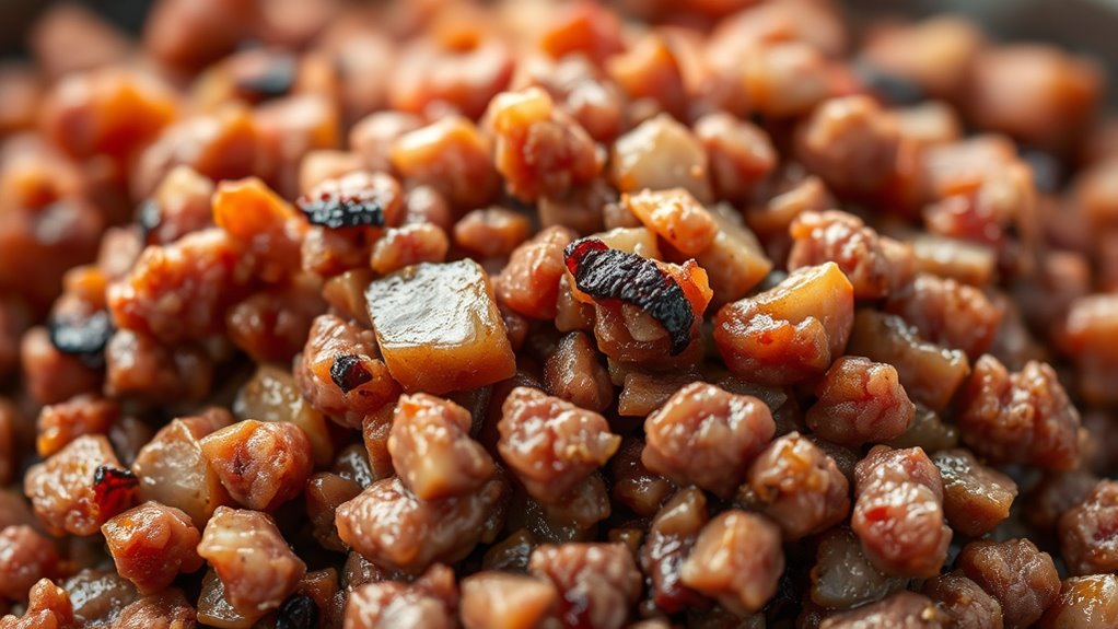 ground beef calorie range