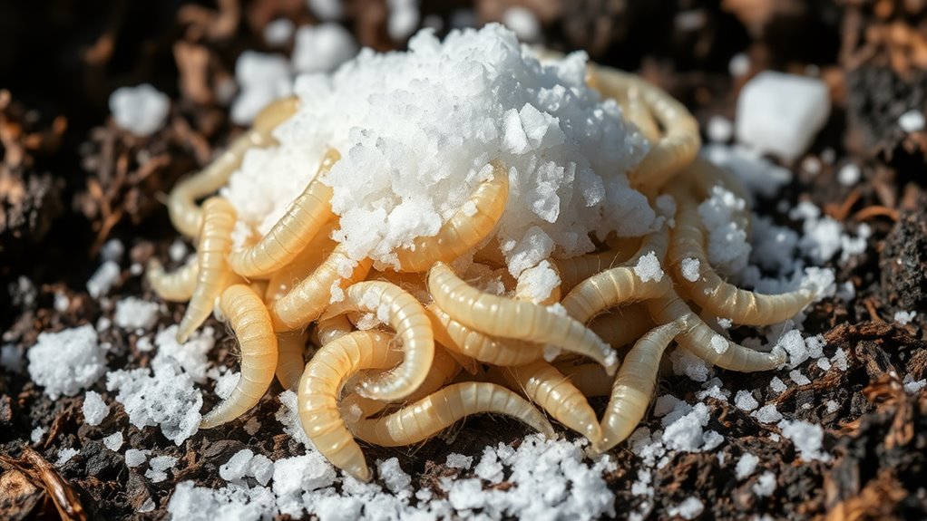 salt kills maggots effectively
