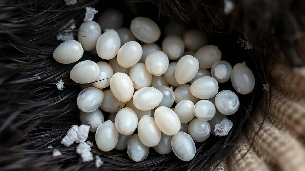 tiny white flea eggs